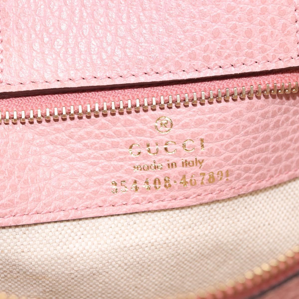 GUCCI Swing Tote Bag Leather Pink Gold 354408 Auth am9500