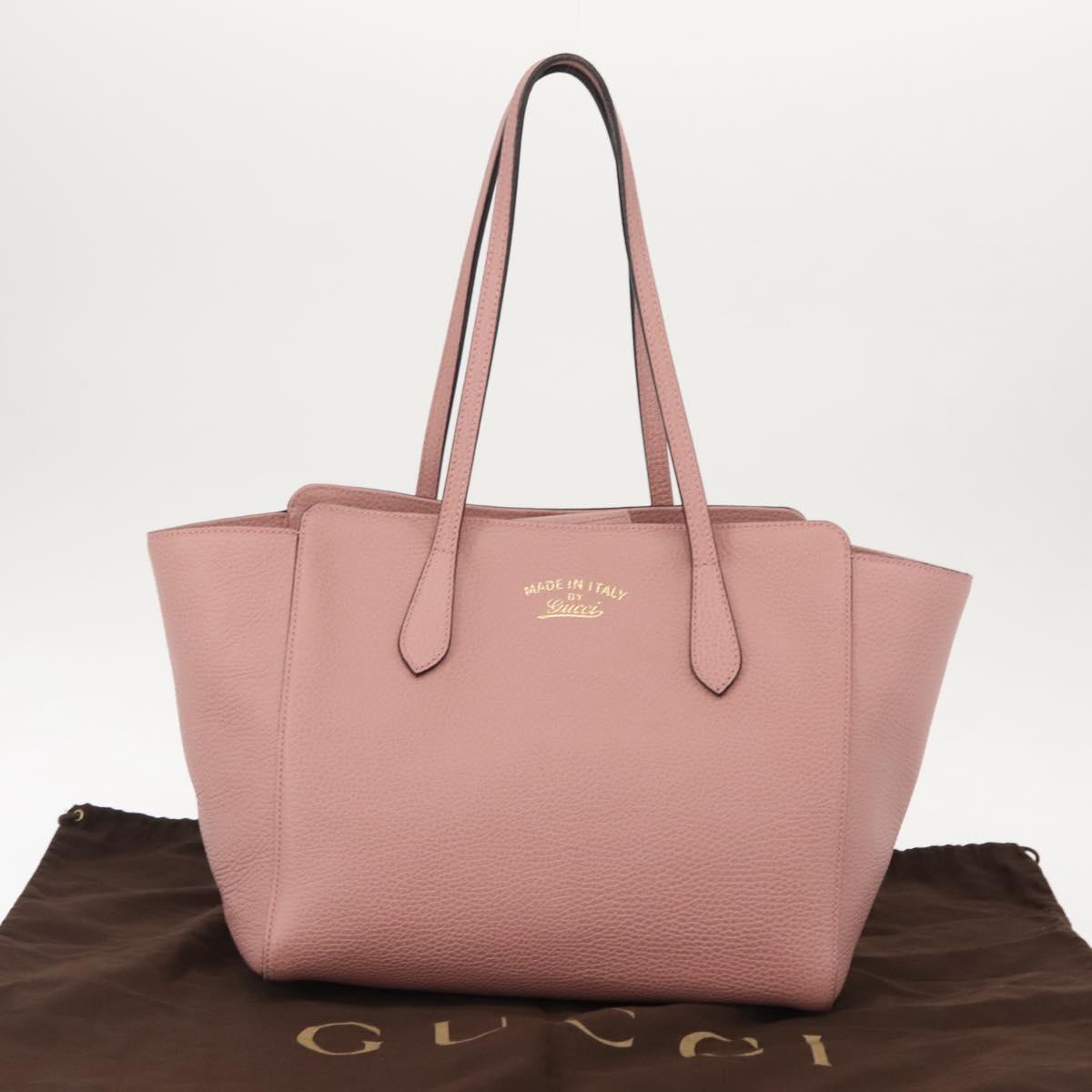 GUCCI Swing Tote Bag Leather Pink Gold 354408 Auth am9500
