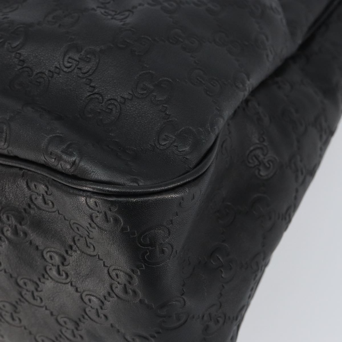 GUCCI GG Canvas Guccissima Tote Bag Leather Black Gold 296835 Auth am9501V