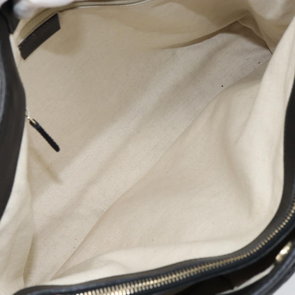 GUCCI GG Canvas Guccissima Tote Bag Leather Black Gold 296835 Auth am9501V