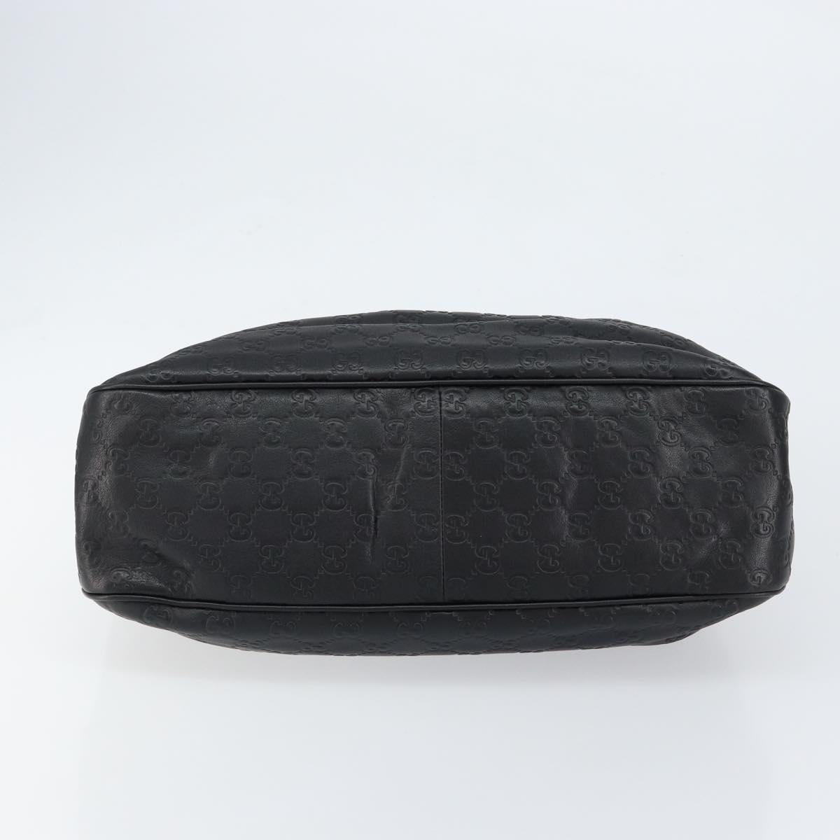 GUCCI GG Canvas Guccissima Tote Bag Leather Black Gold 296835 Auth am9501V