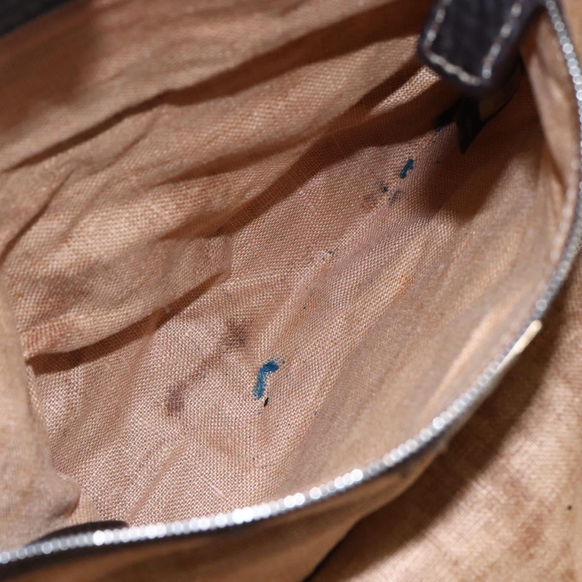 FENDI Zucca Canvas Celeria Tote Bag Black Brown Silver Auth am9502