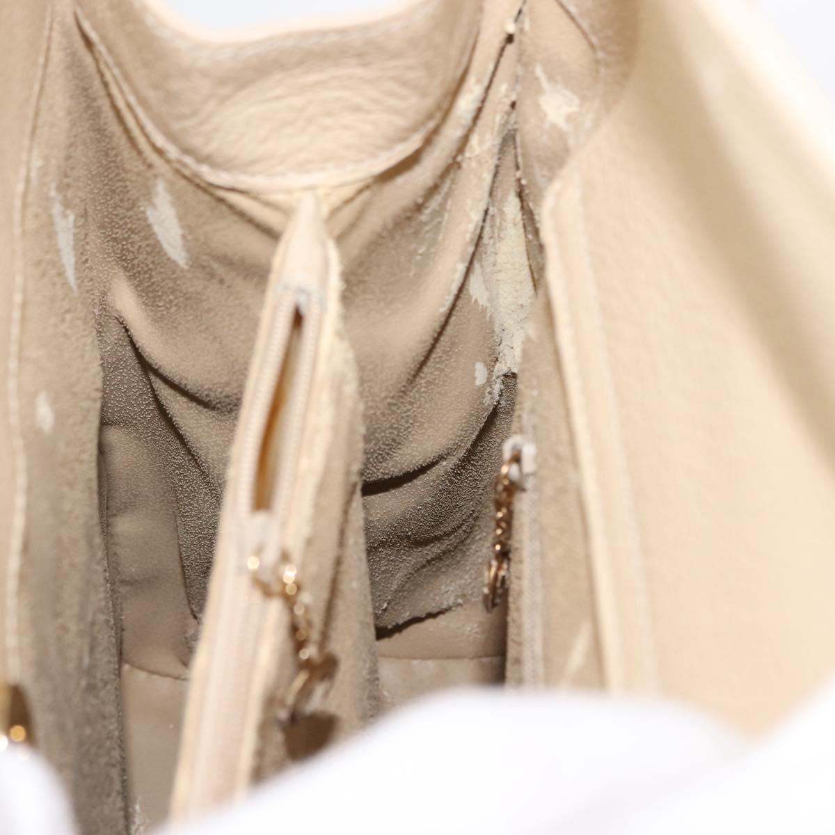 GUCCI Bamboo Hand Bag Suede Light Beige Gold 002 2853 0260 0 Auth am9506