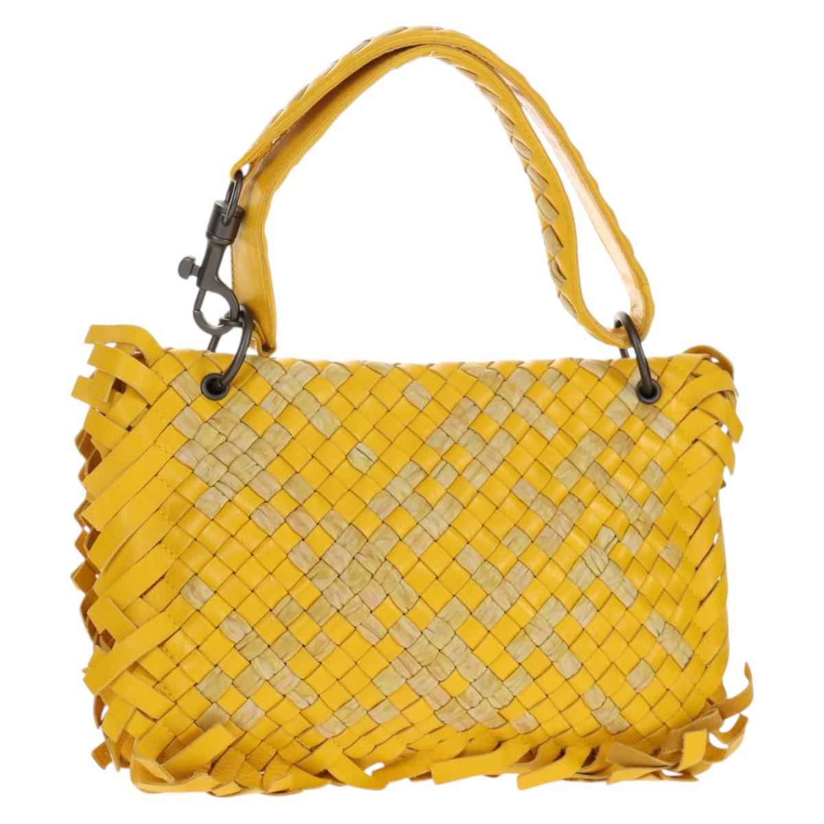 BOTTEGA VENETA INTRECCIATO Shoulder Bag Leather Yellow 239897 Auth am9513V