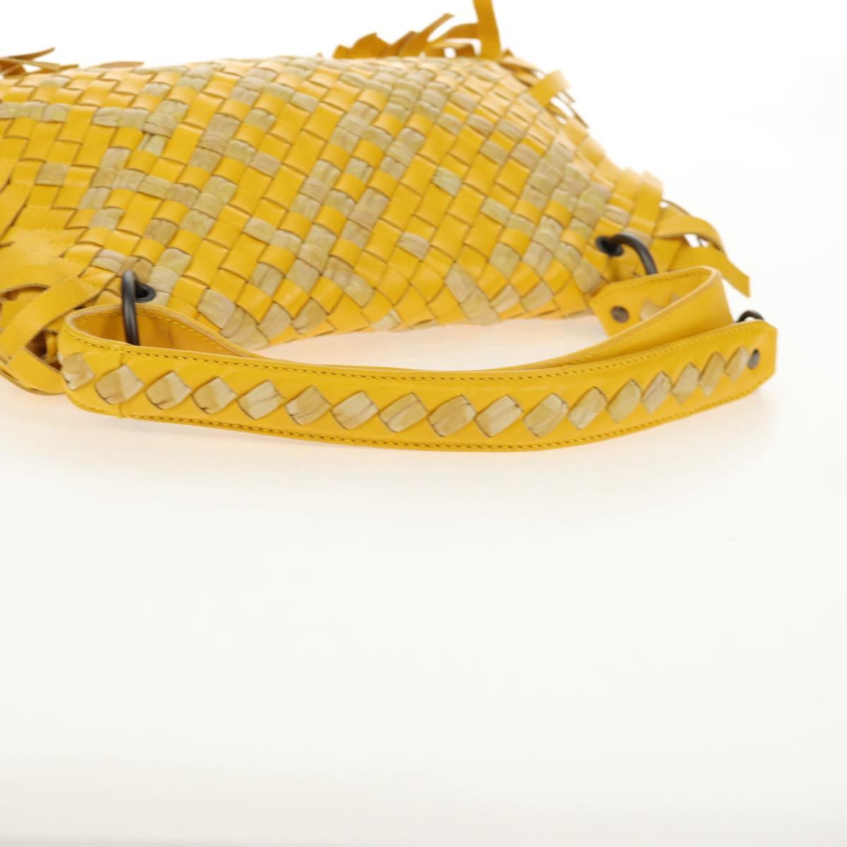 BOTTEGA VENETA INTRECCIATO Shoulder Bag Leather Yellow 239897 Auth am9513V