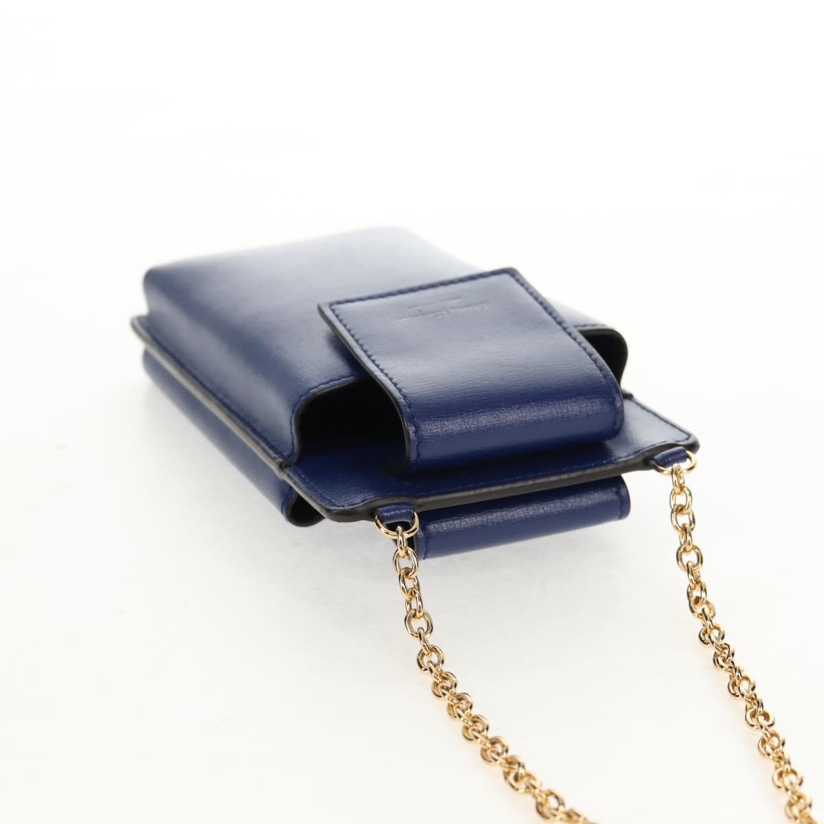 Salvatore Ferragamo Vara Chain Shoulder Phone Case Vala Blue Auth am9515V