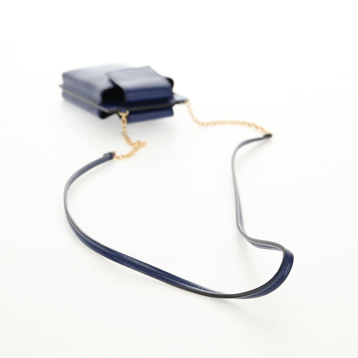 Salvatore Ferragamo Vara Chain Shoulder Phone Case Vala Blue Auth am9515V