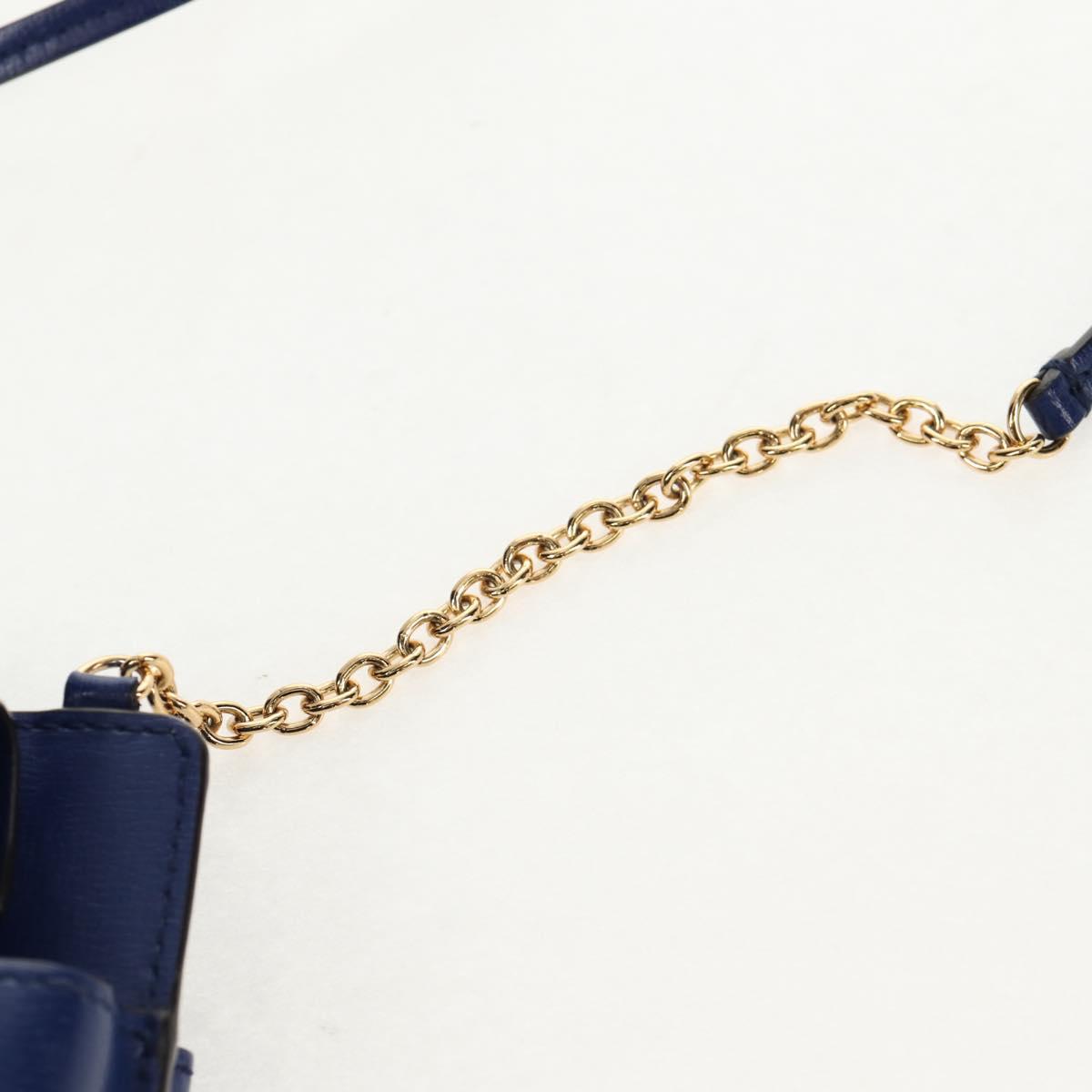 Salvatore Ferragamo Vara Chain Shoulder Phone Case Vala Blue Auth am9515V