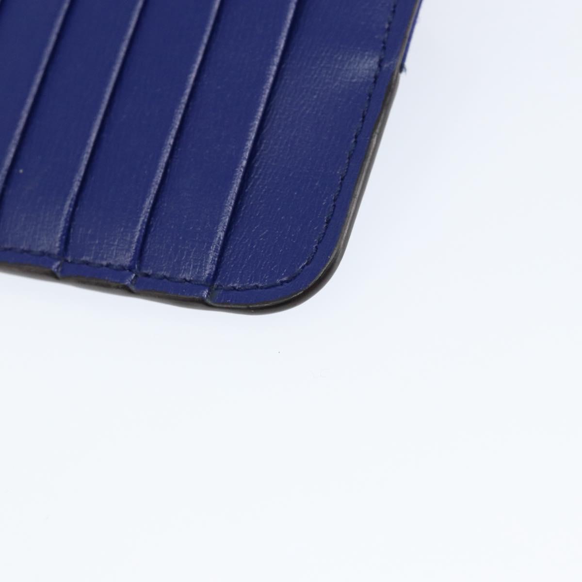 Salvatore Ferragamo Card Case Coin Purse Leather Blue Auth am9516V