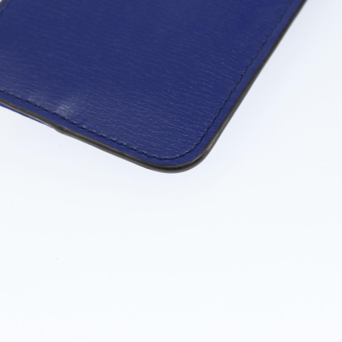 Salvatore Ferragamo Card Case Coin Purse Leather Blue Auth am9516V