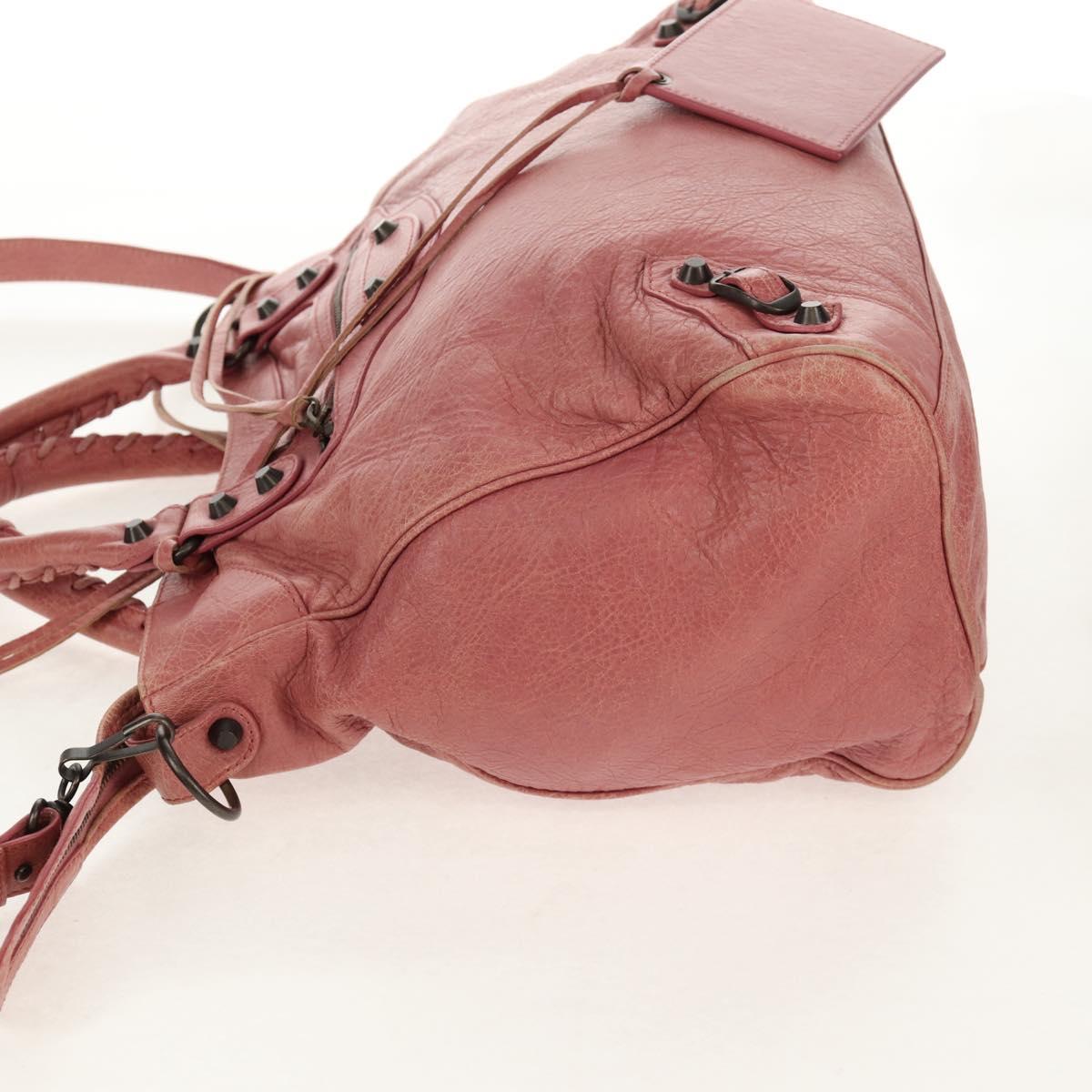 BALENCIAGA Classic Vero Hand Bag Leather 2way Pink 235216 Auth am9519V