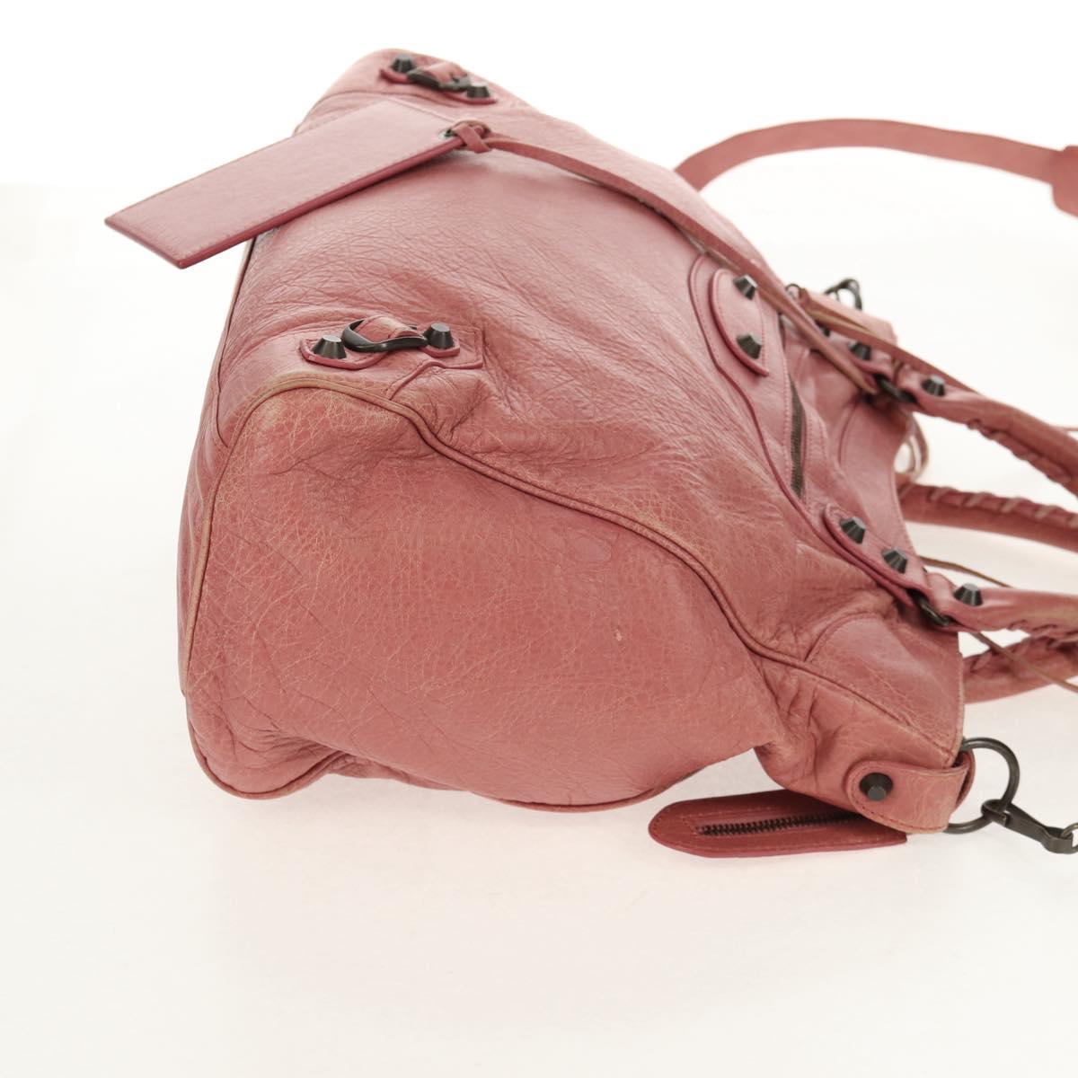 BALENCIAGA Classic Vero Hand Bag Leather 2way Pink 235216 Auth am9519V