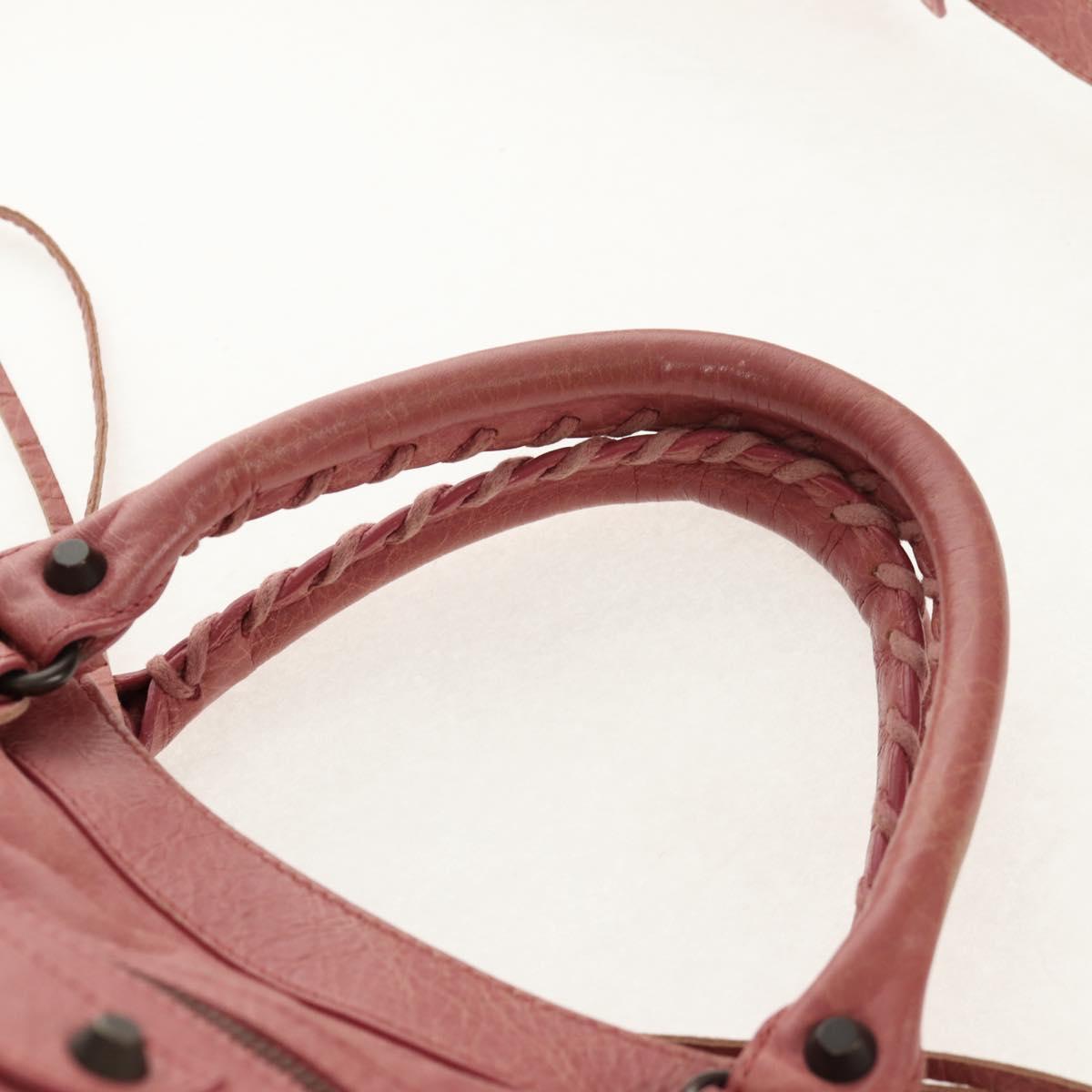 BALENCIAGA Classic Vero Hand Bag Leather 2way Pink 235216 Auth am9519V