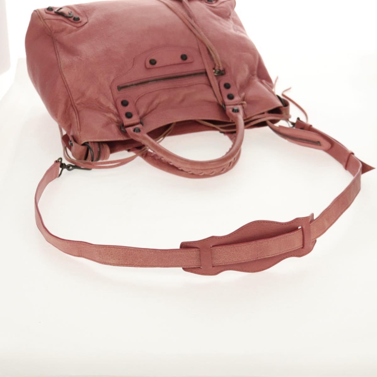 BALENCIAGA Classic Vero Hand Bag Leather 2way Pink 235216 Auth am9519V