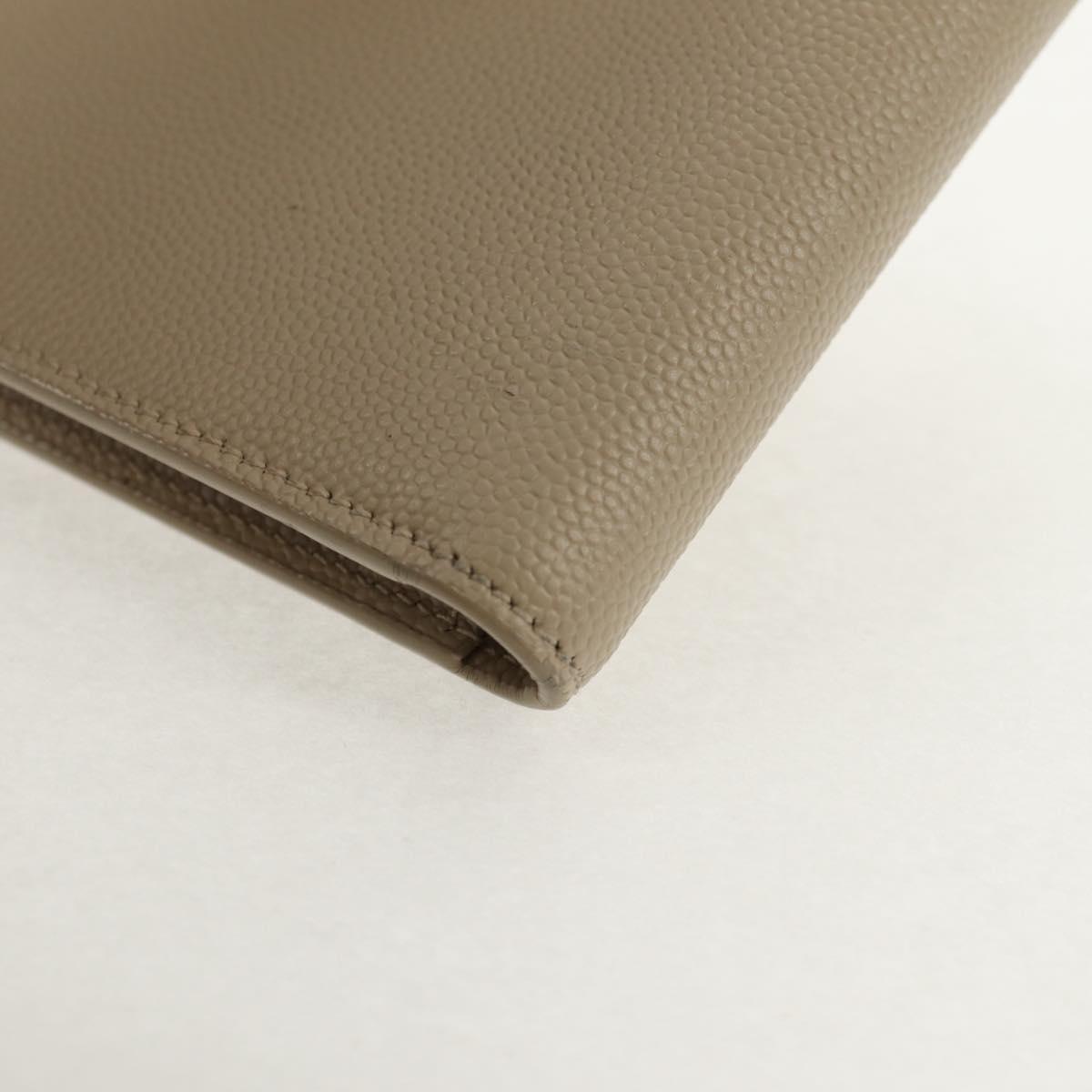 SAINT LAURENT Wallet Leather Beige Auth am9533M