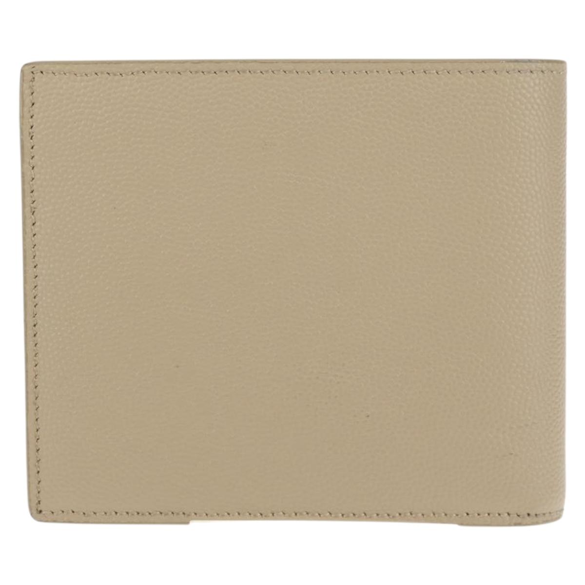 SAINT LAURENT Wallet Leather Beige Auth am9533M