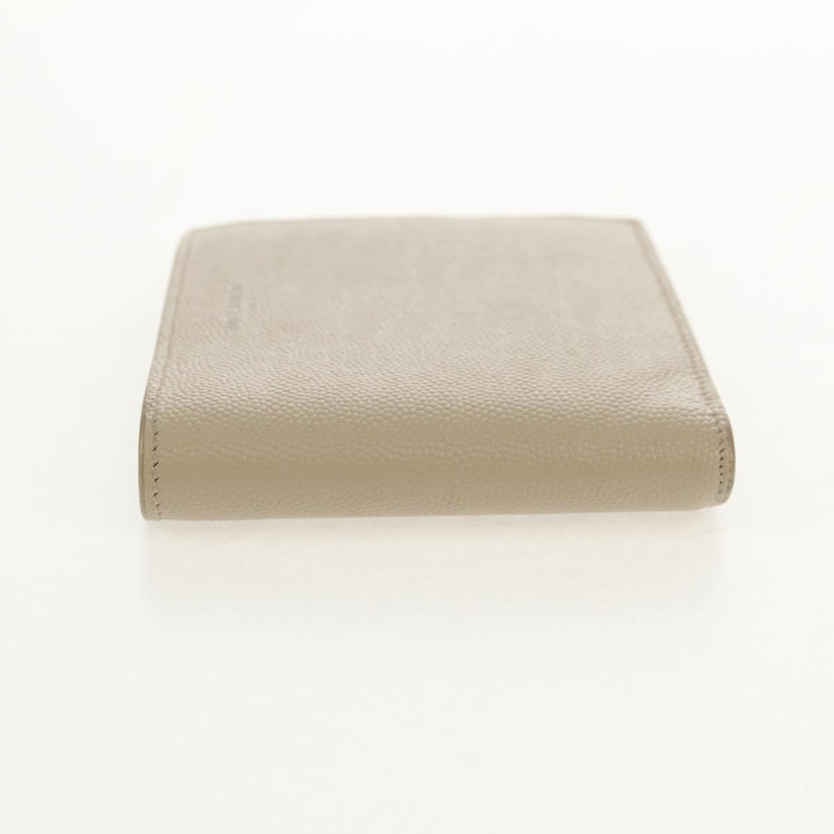 SAINT LAURENT Wallet Leather Beige Auth am9533M