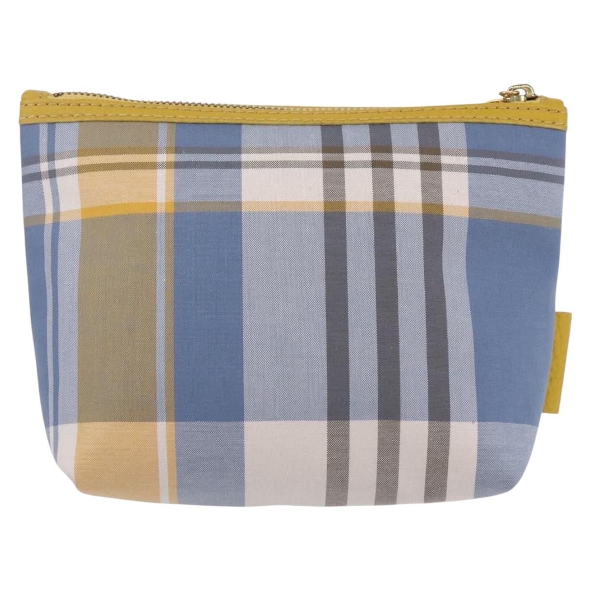 BURBERRY Nova Check Pouch Canvas Light Blue Auth am9536V