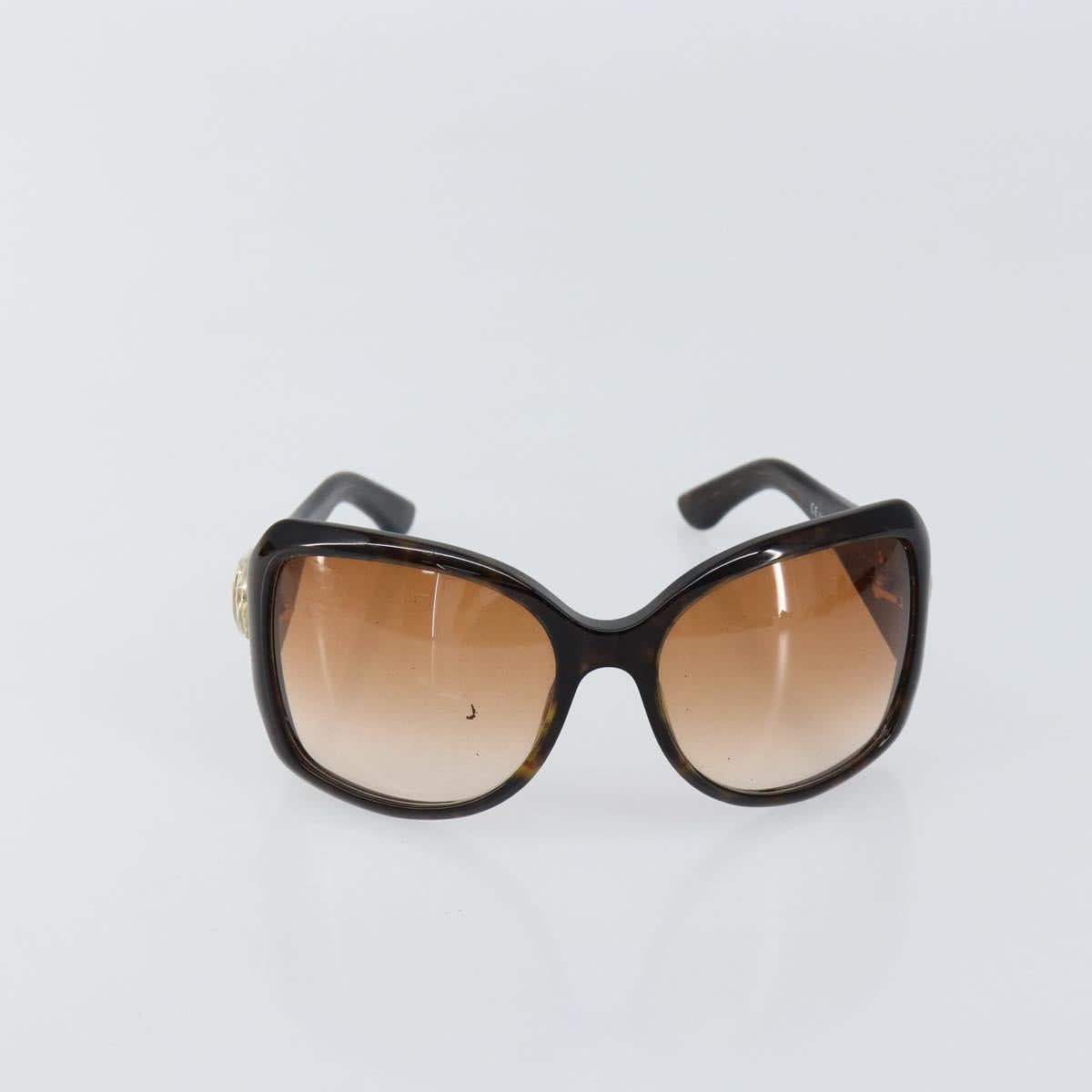 GUCCI Interlocking G Sunglasses plastic Dark Brown Auth am9542