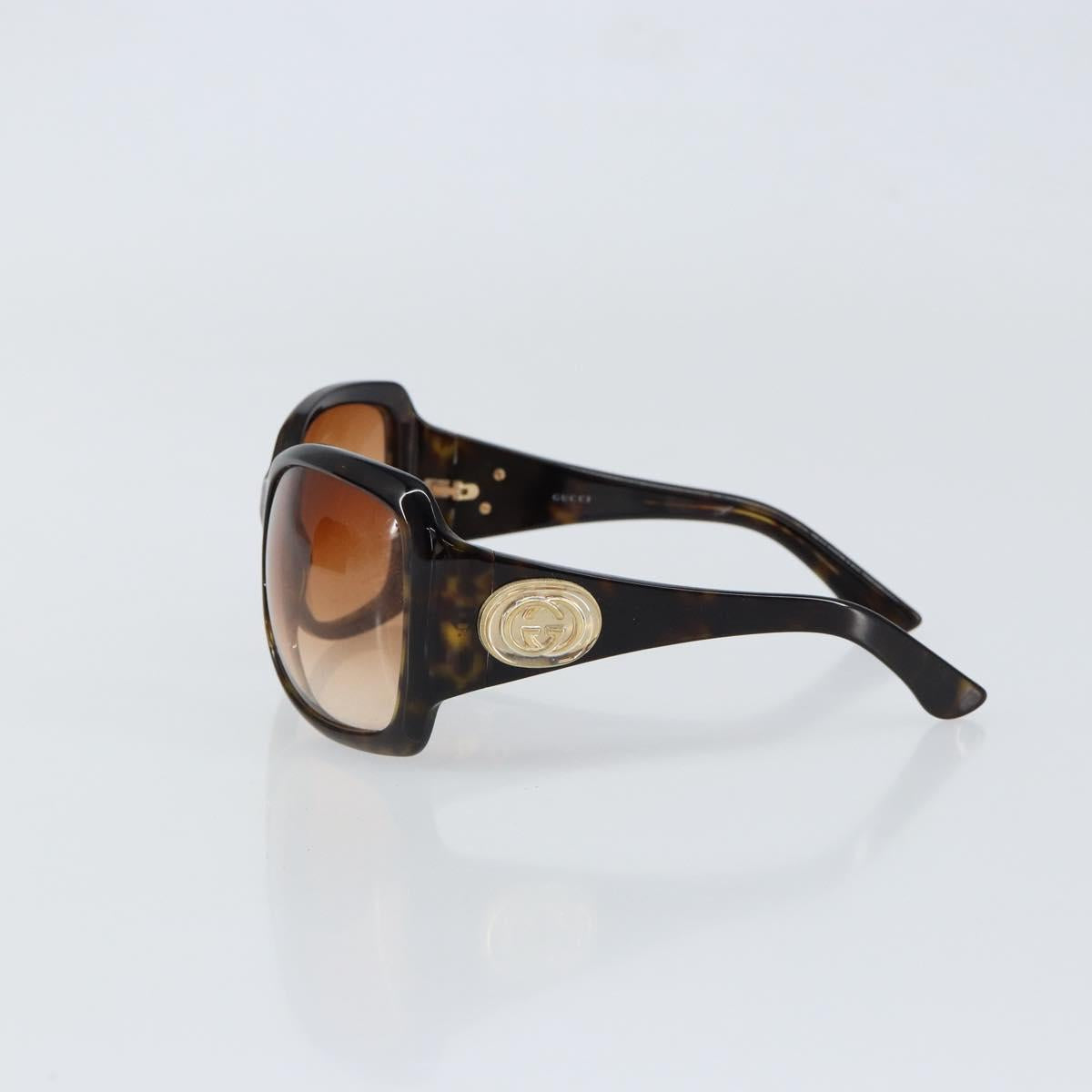 GUCCI Interlocking G Sunglasses plastic Dark Brown Auth am9542