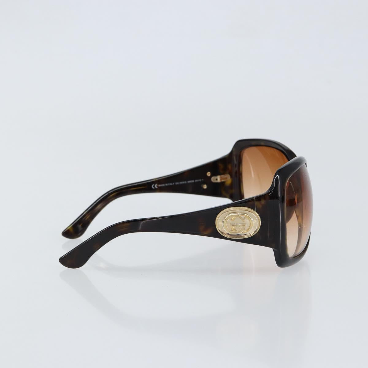 GUCCI Interlocking G Sunglasses plastic Dark Brown Auth am9542