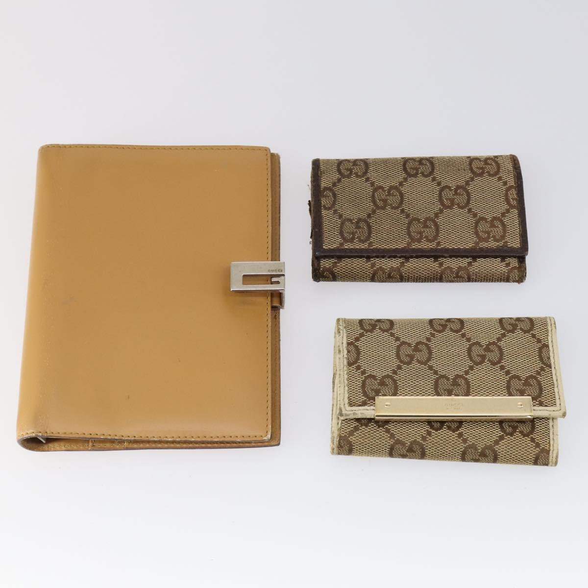 GUCCI GG Canvas Wallet 6 Set Beige Auth am9543