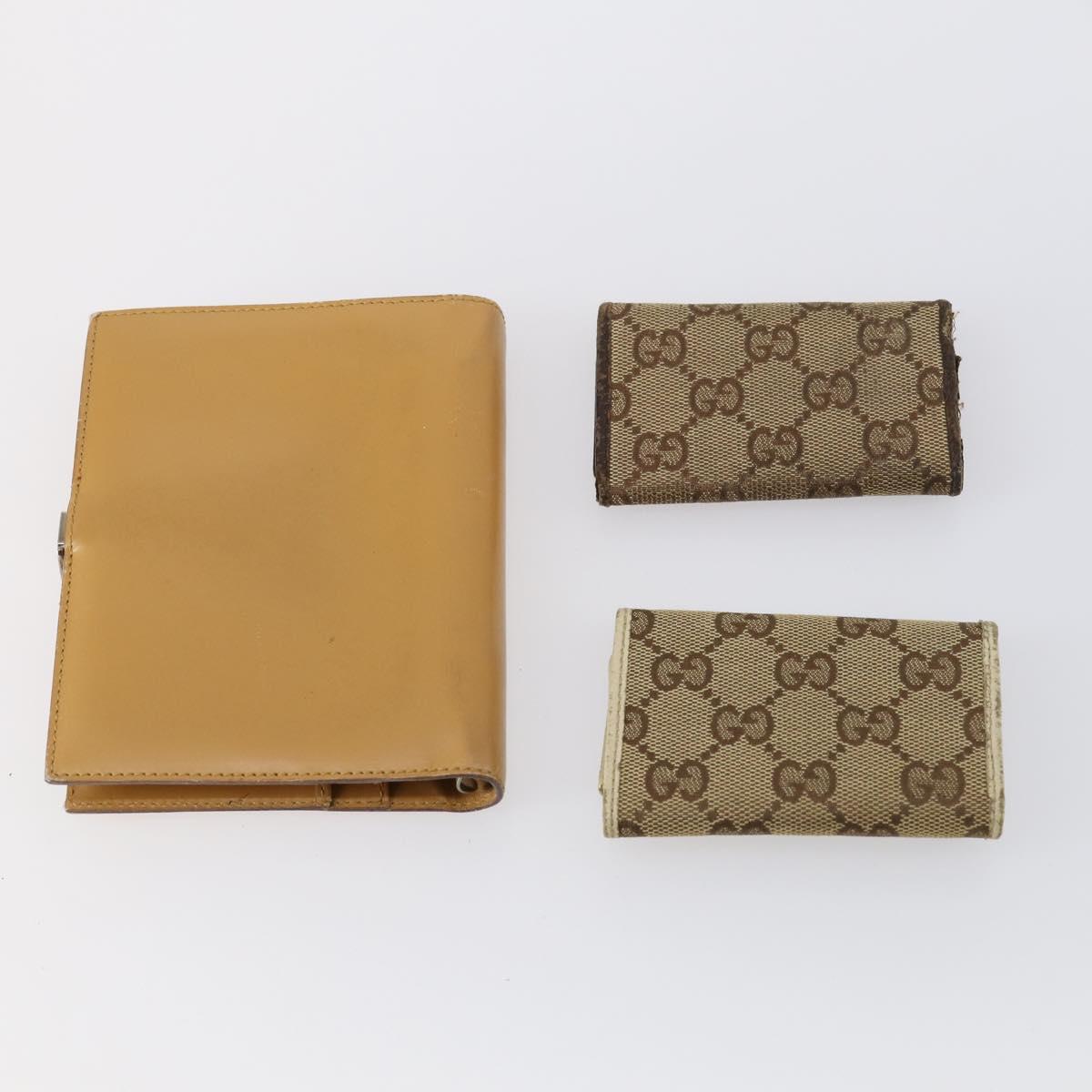 GUCCI GG Canvas Wallet 6 Set Beige Auth am9543