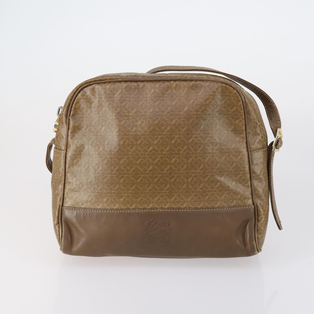 SAINT LAURENT Loewe Shoulder Bag PVC 2 Set Brown Black Auth am9546