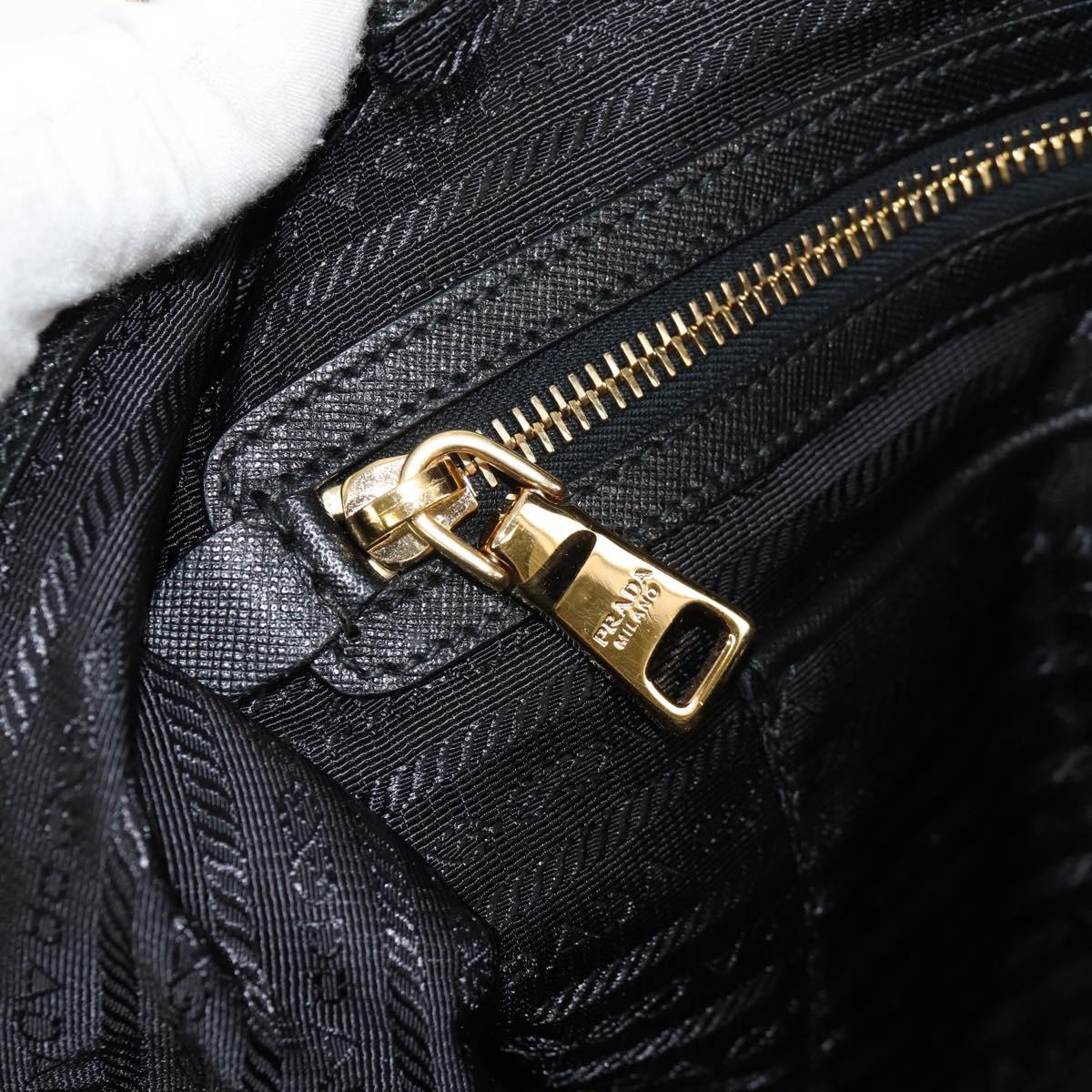 PRADA Tote Bag Nylon 2way Black Gold Auth am9548V