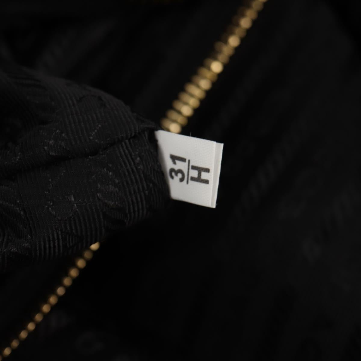 PRADA Tote Bag Nylon 2way Black Gold Auth am9548V