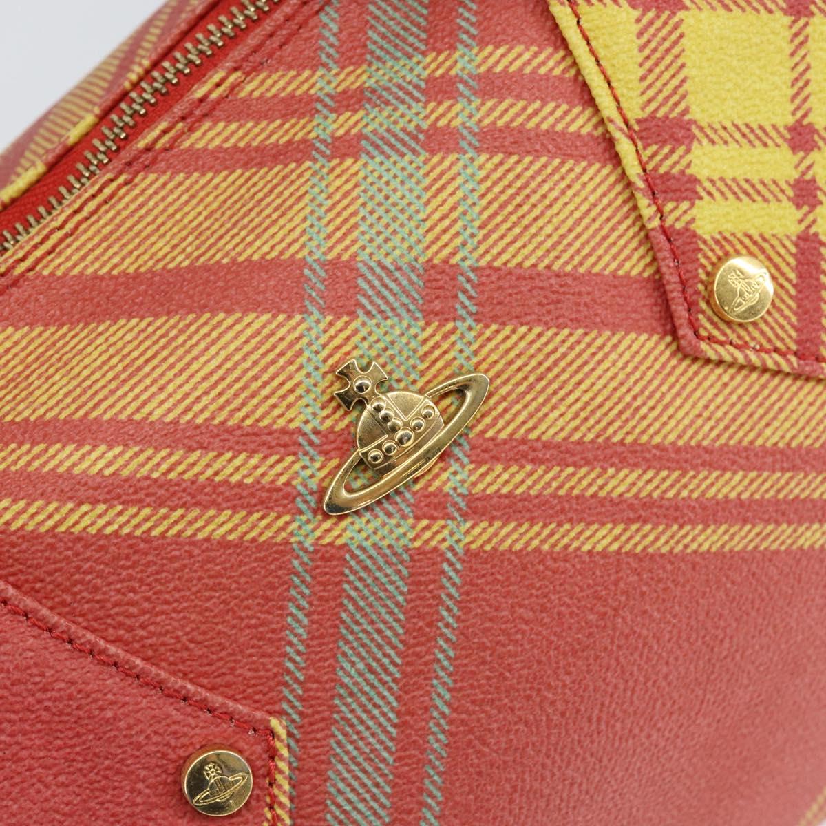 Vivienne Westwood Shukatatan Hand Bag PVC Red Gold Auth am9551