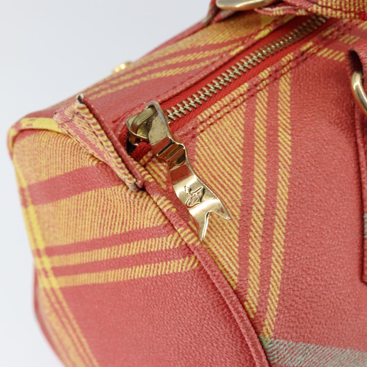 Vivienne Westwood Shukatatan Hand Bag PVC Red Gold Auth am9551