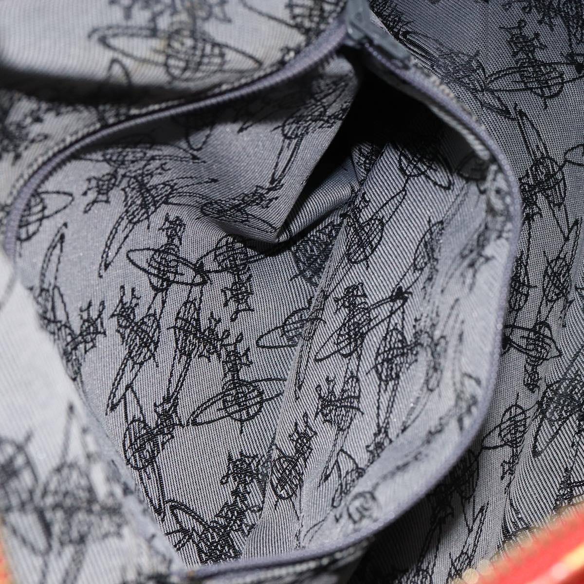 Vivienne Westwood Shukatatan Hand Bag PVC Red Gold Auth am9551