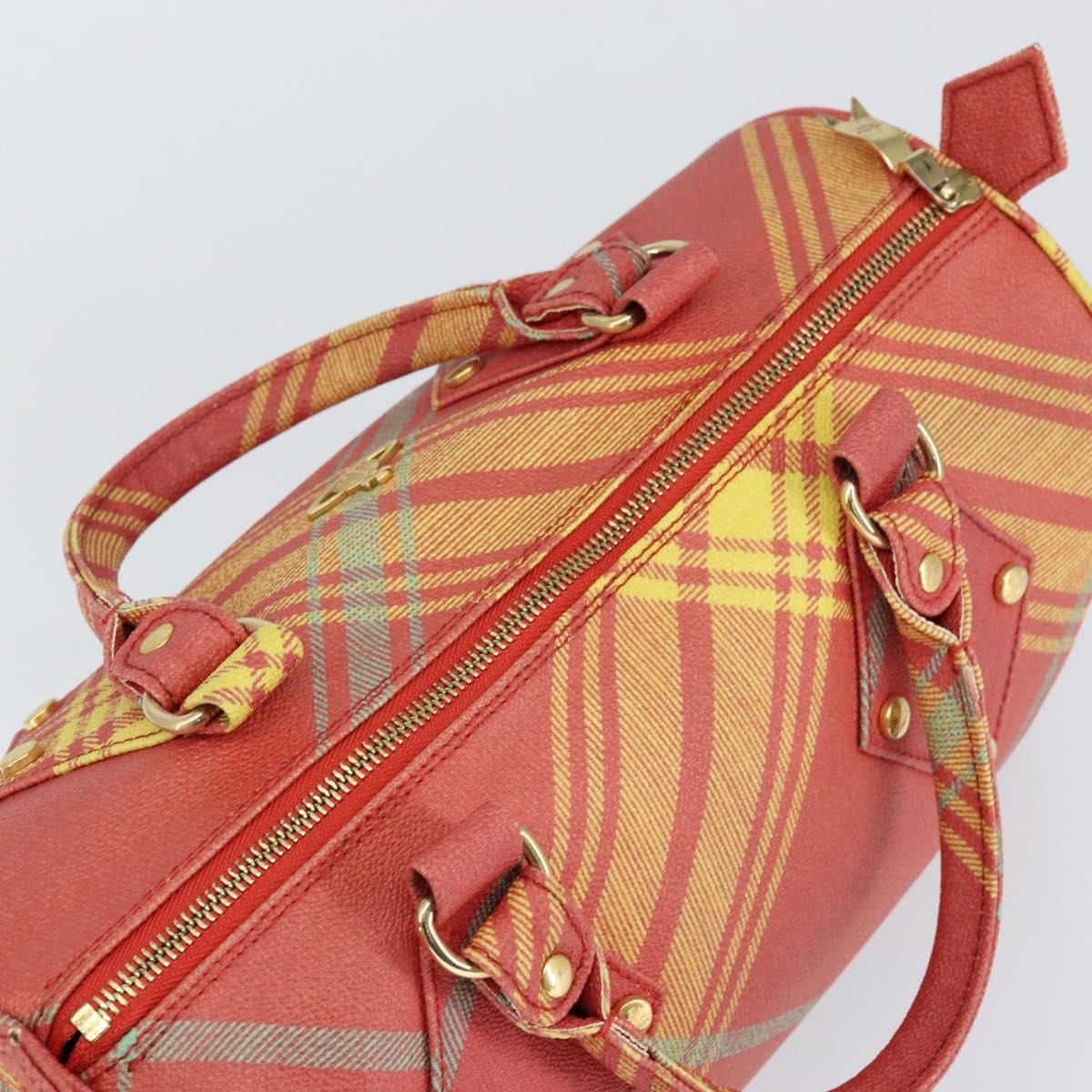 Vivienne Westwood Shukatatan Hand Bag PVC Red Gold Auth am9551