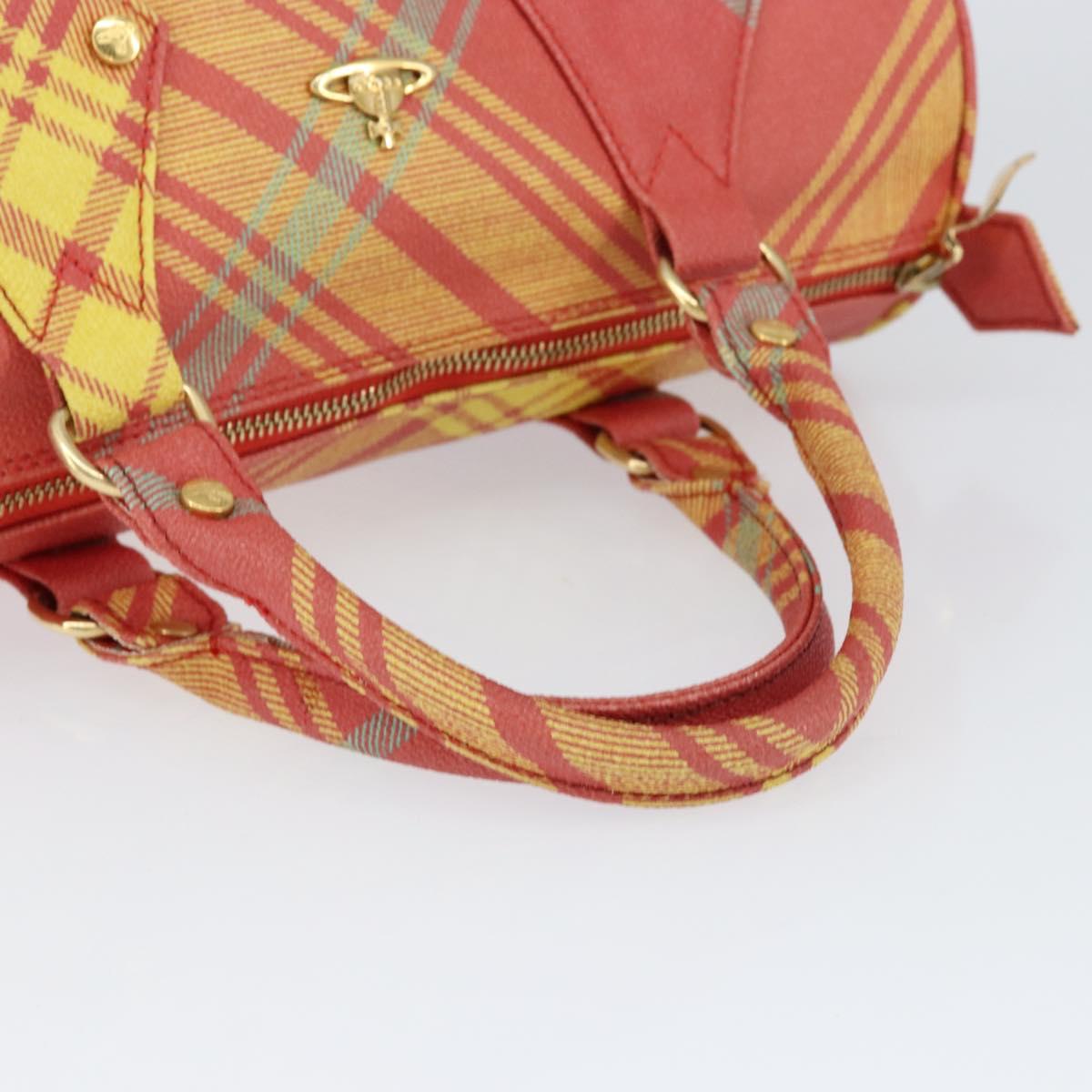Vivienne Westwood Shukatatan Hand Bag PVC Red Gold Auth am9551