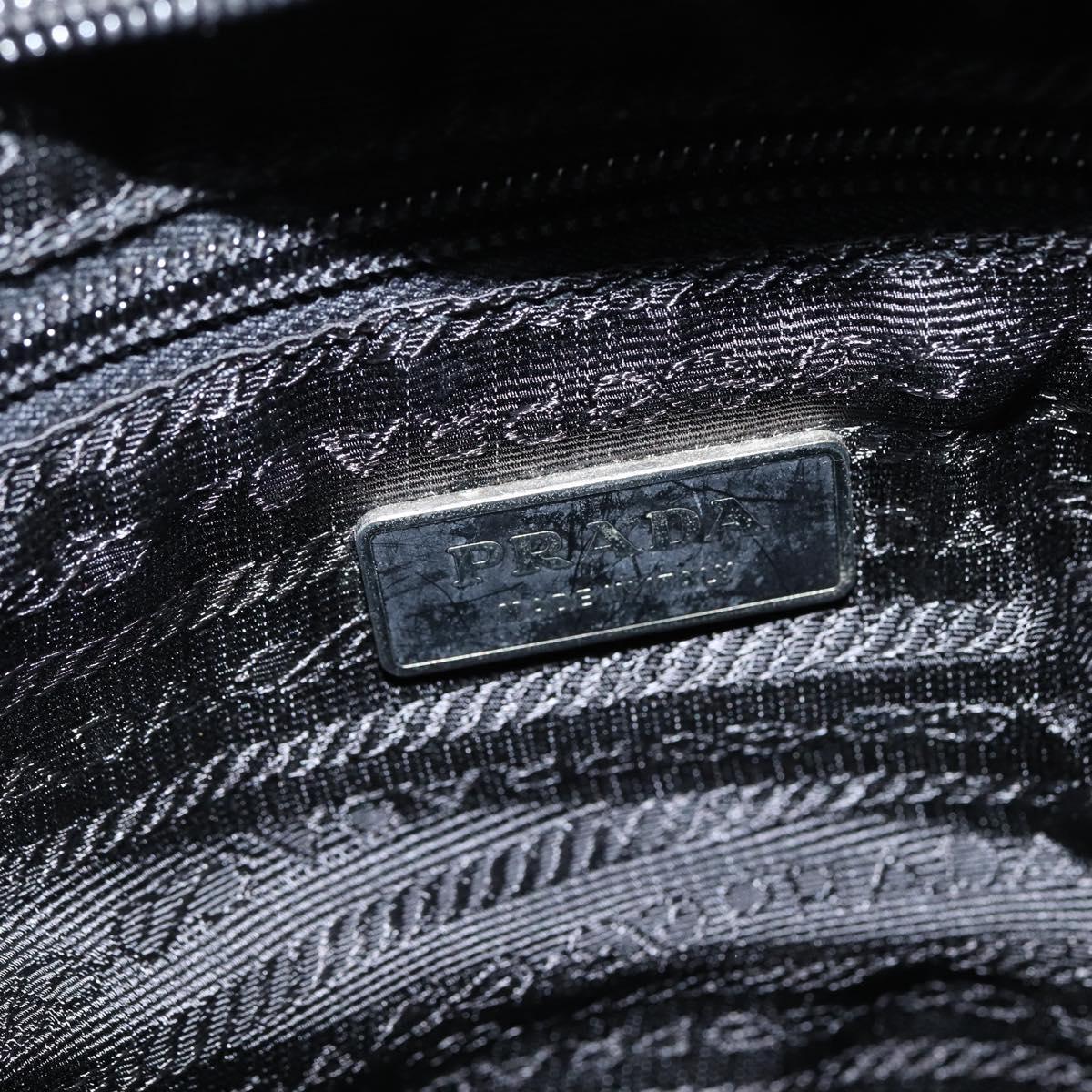 PRADA Shoulder Bag Nylon Black Silver Auth am9553