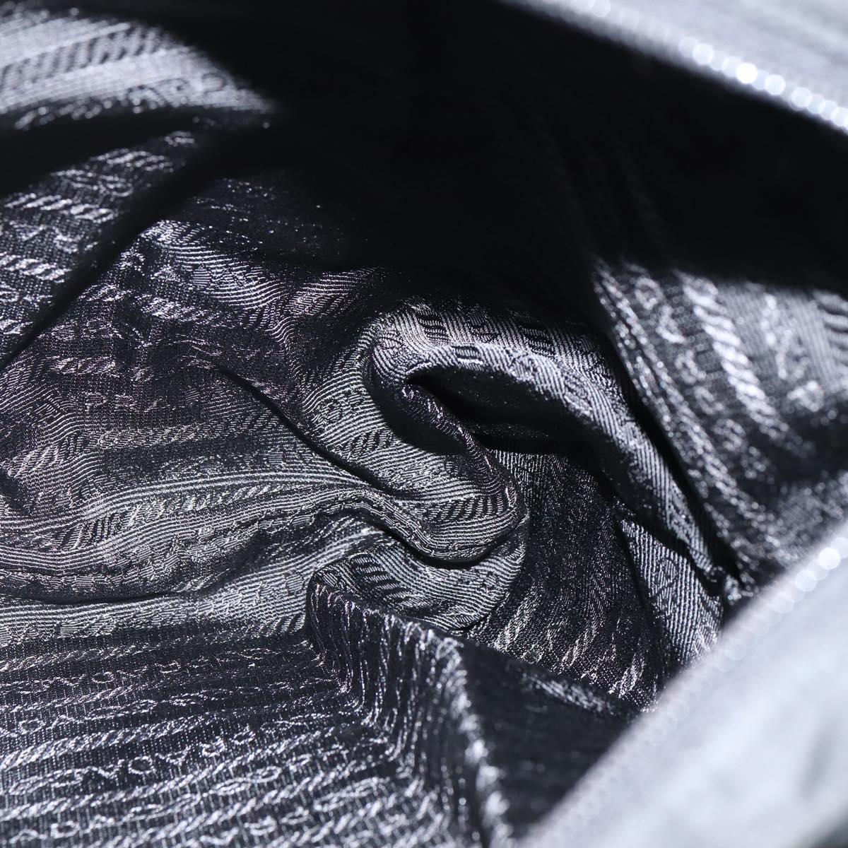 PRADA Shoulder Bag Nylon Black Silver Auth am9553