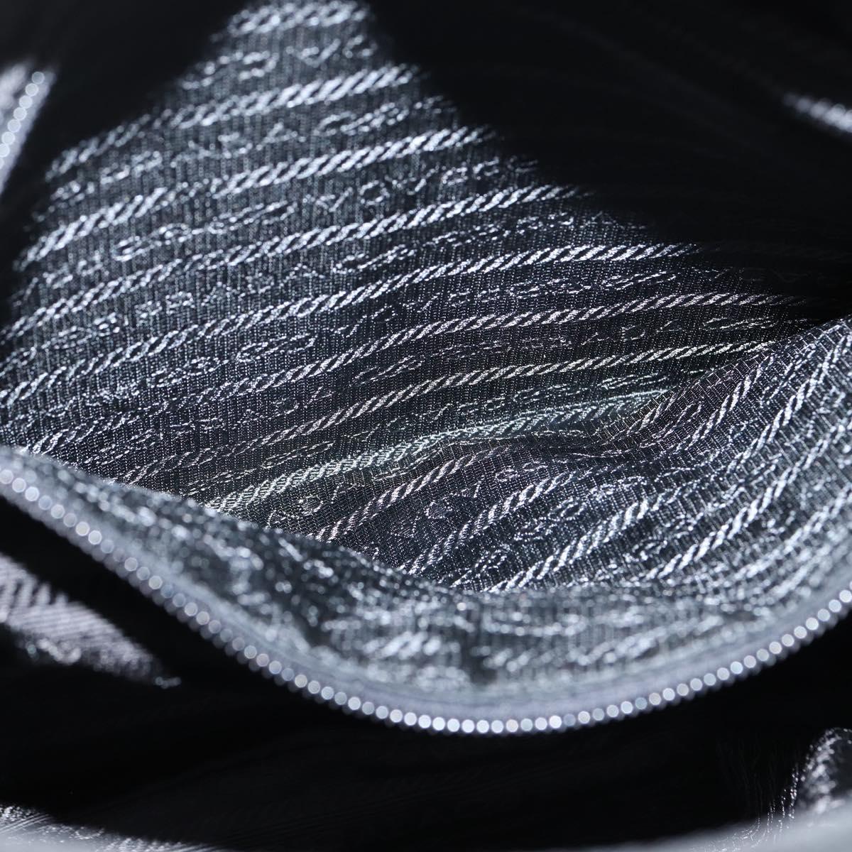 PRADA Shoulder Bag Nylon Black Silver Auth am9553