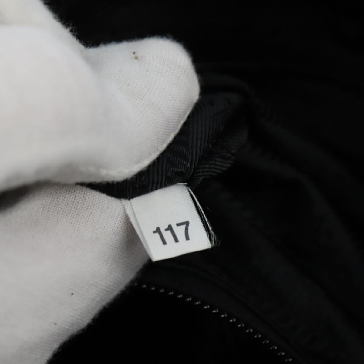 PRADA Shoulder Bag Nylon Black Silver Auth am9553