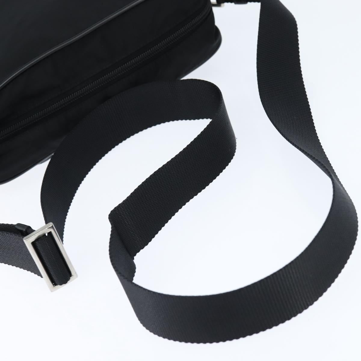 PRADA Shoulder Bag Nylon Black Silver Auth am9554