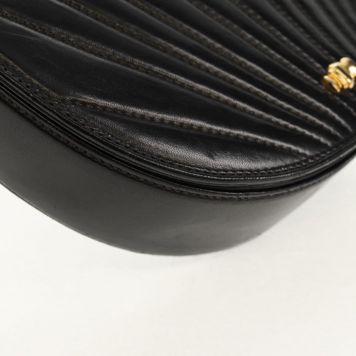 TIFFANY&Co. Hand Bag Leather 2way Black Gold Auth am9561V