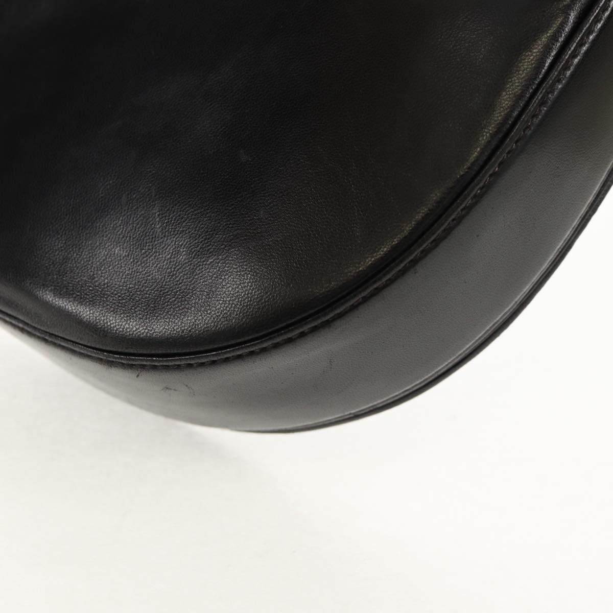 TIFFANY&Co. Hand Bag Leather 2way Black Gold Auth am9561V