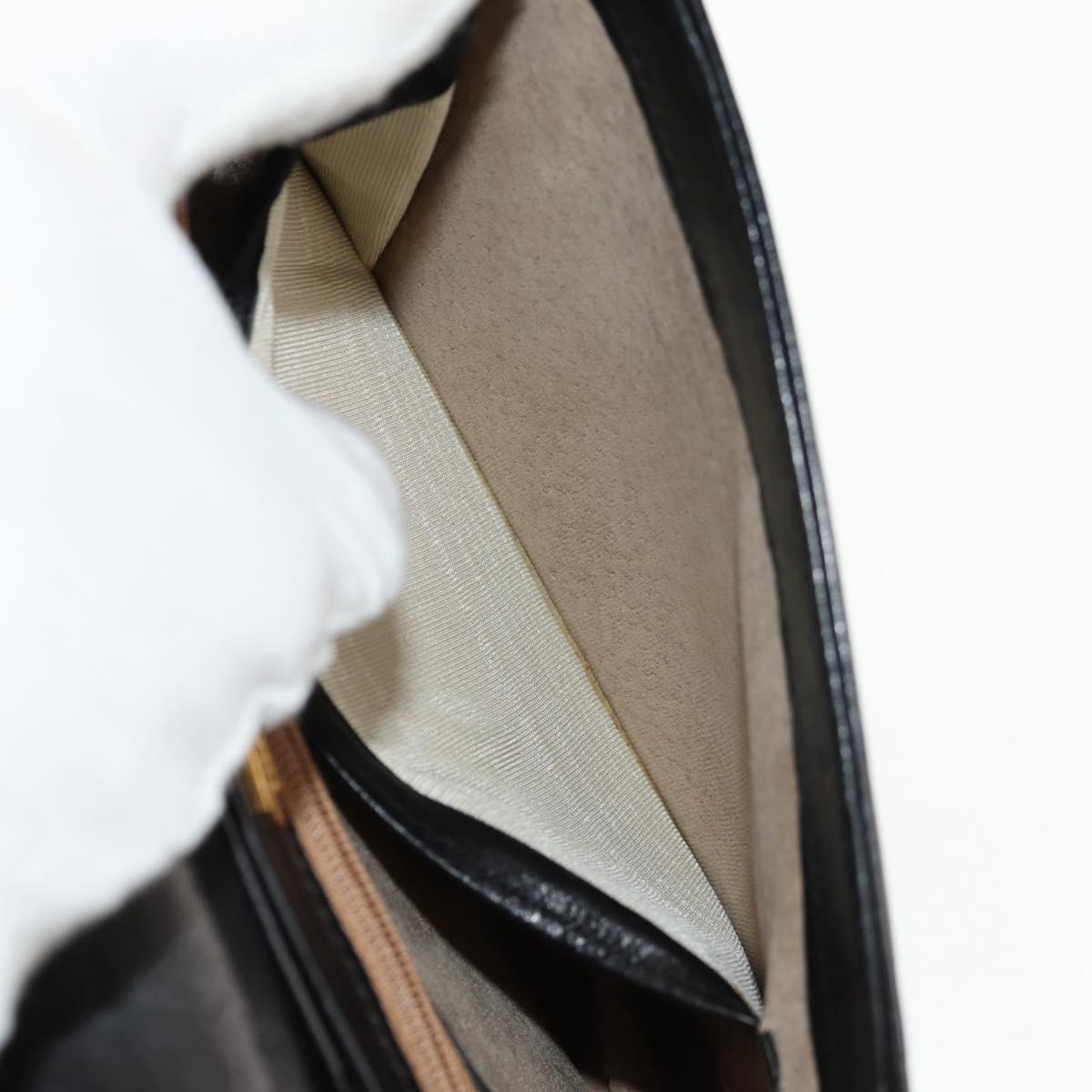 TIFFANY&Co. Hand Bag Leather 2way Black Gold Auth am9561V