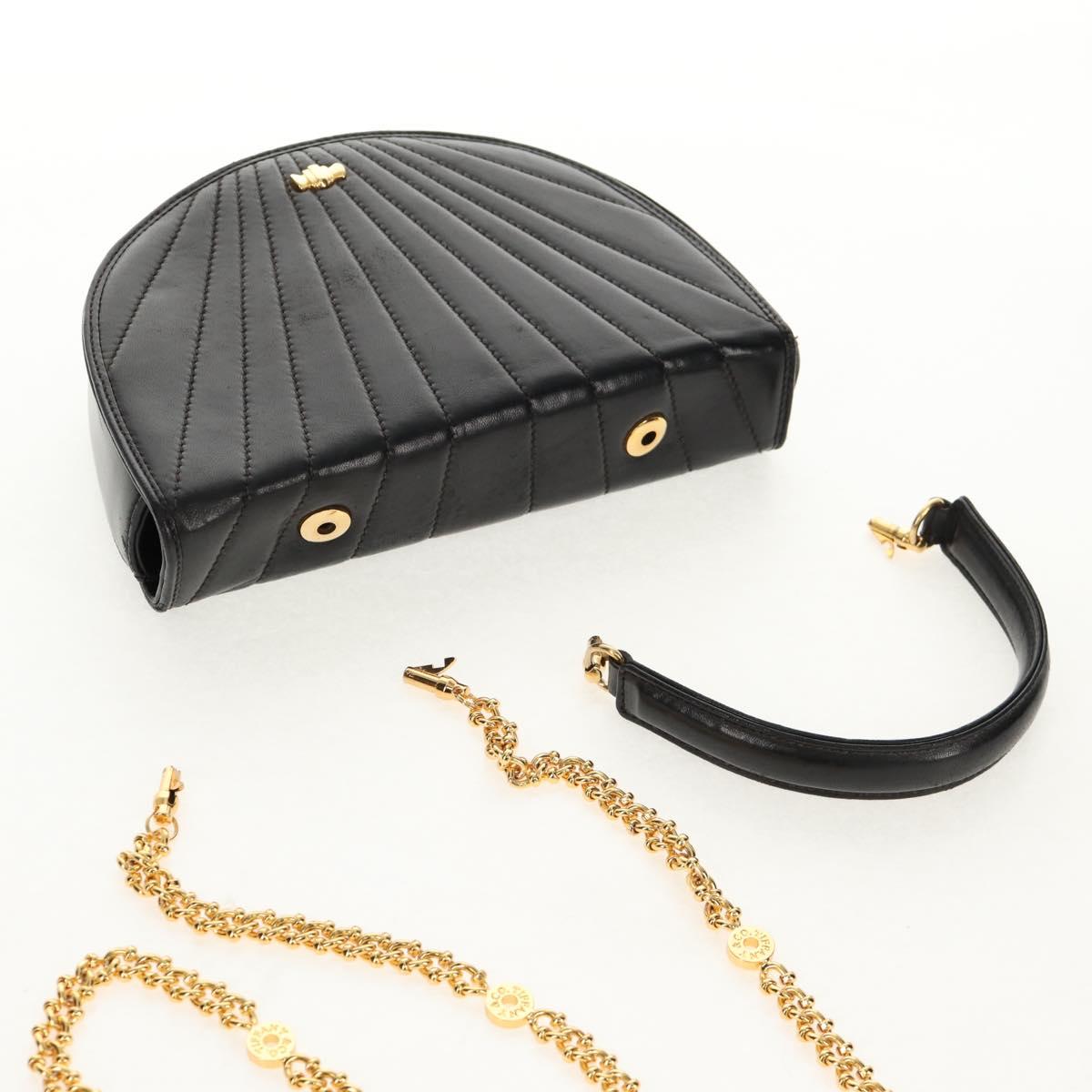 TIFFANY&Co. Hand Bag Leather 2way Black Gold Auth am9561V