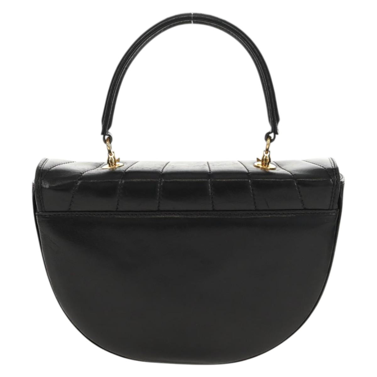 TIFFANY&Co. Hand Bag Leather 2way Black Gold Auth am9561V