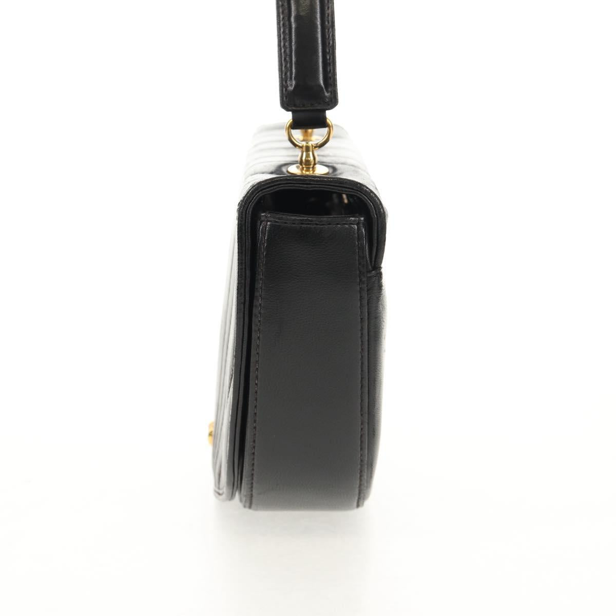 TIFFANY&Co. Hand Bag Leather 2way Black Gold Auth am9561V