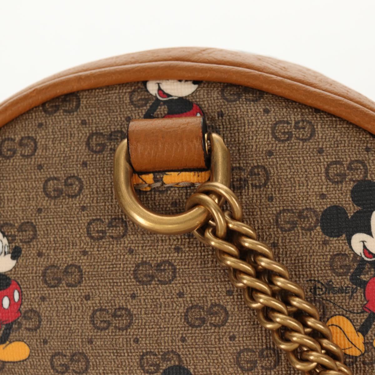 GUCCI Micro GG Supreme Disney Mini Backpack PVC Beige Gold 603730 Auth am9564M