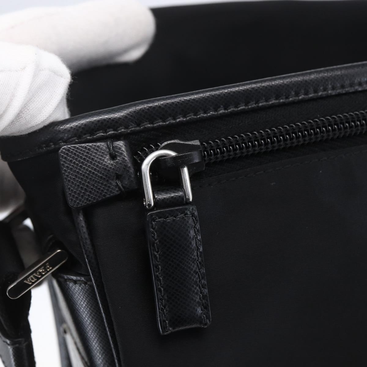 PRADA Shoulder Bag Nylon Black Silver Auth am9570V