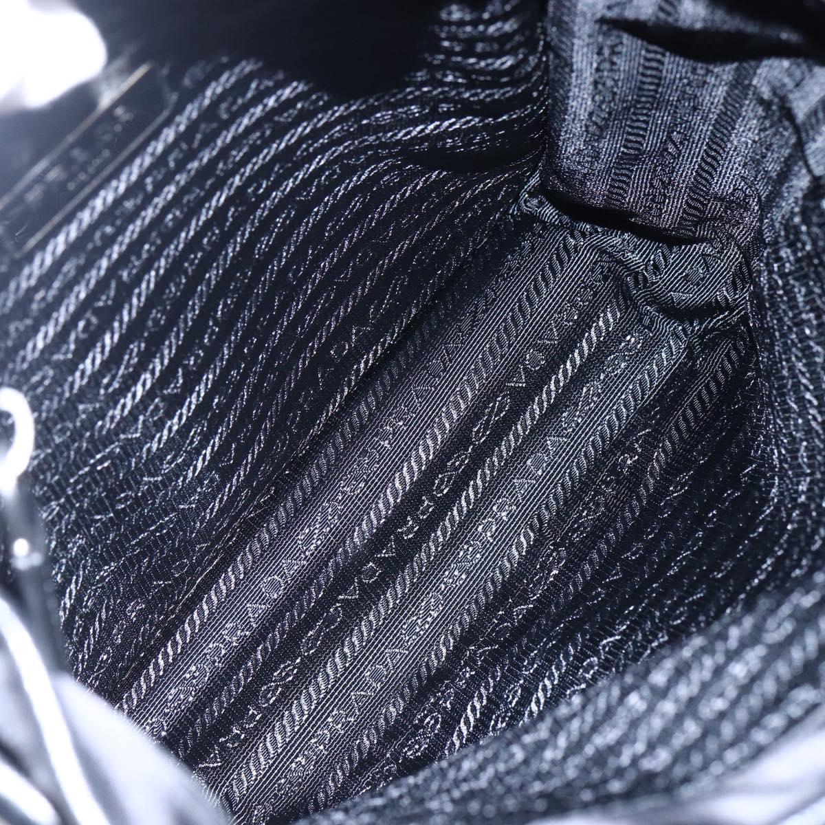 PRADA Shoulder Bag Nylon Black Silver Auth am9570V