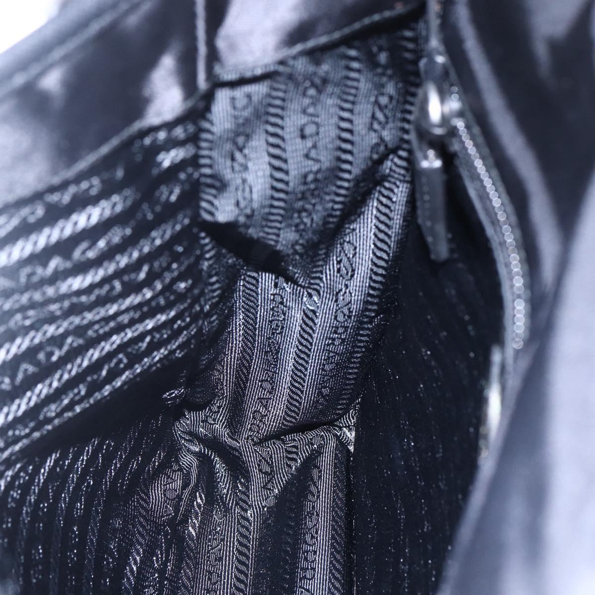 PRADA Shoulder Bag Nylon Black Silver Auth am9570V